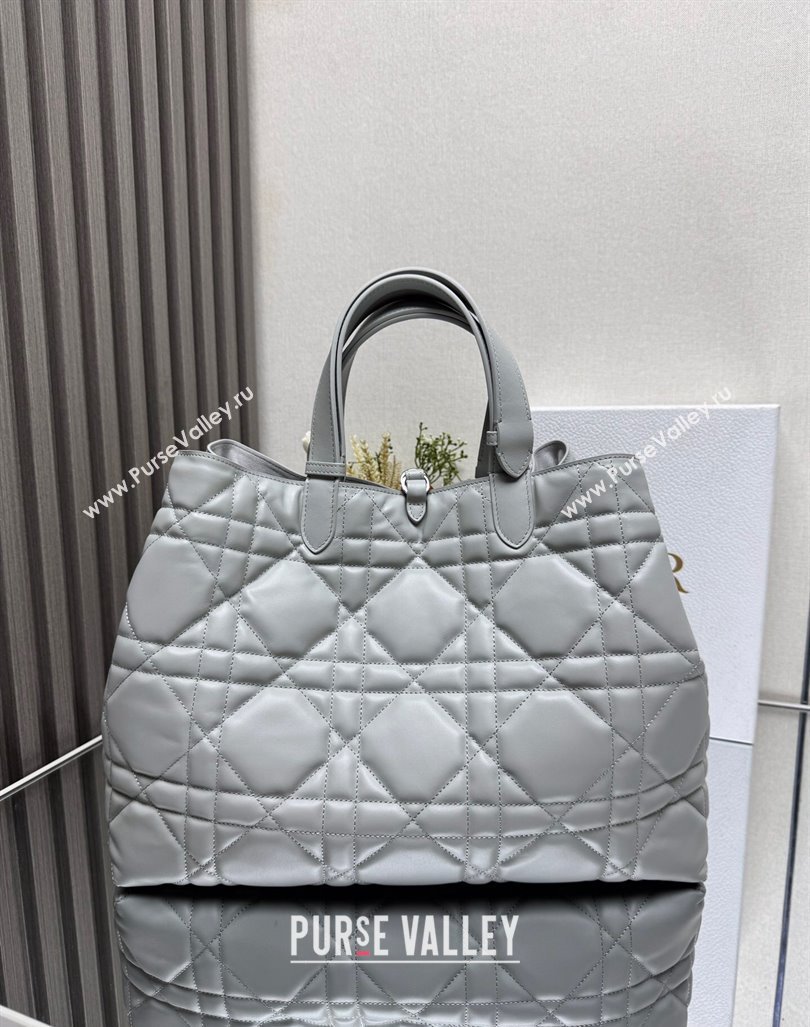 Dior Large Toujours Tote bag in Macrocannage Calfskin Cloud Grey 2024 (XXG-241101109)