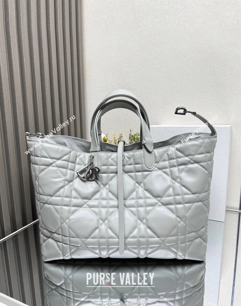 Dior Large Toujours Tote bag in Macrocannage Calfskin Cloud Grey 2024 (XXG-241101109)