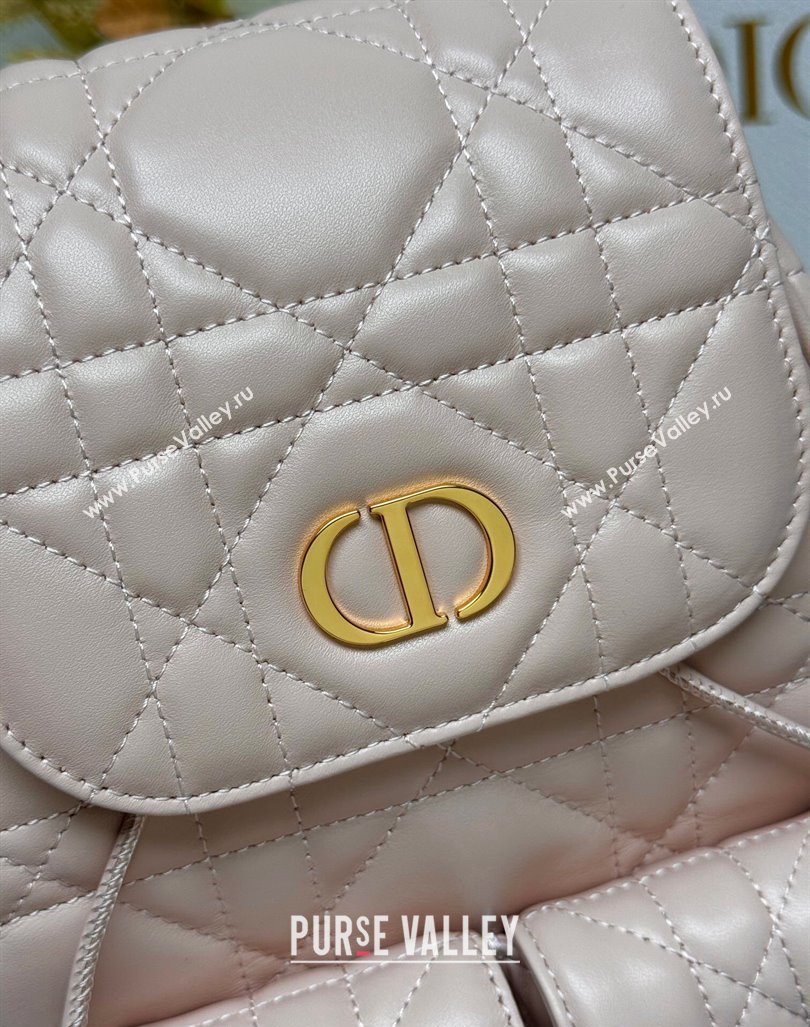 Dior Medium Dior Caro Backpack Bag in Macrocannage Lambskin Light Pink 2024 (XXG-241101013)