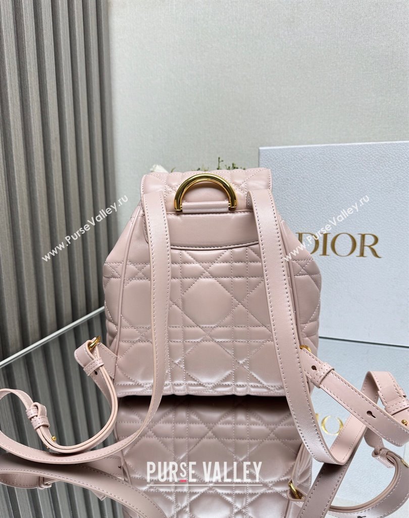 Dior Medium Dior Caro Backpack Bag in Macrocannage Lambskin Light Pink 2024 (XXG-241101013)