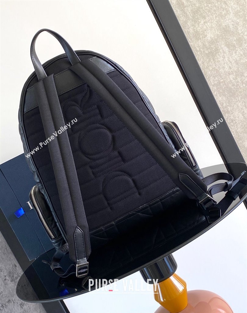 Dior Mens Backpack Bag in Black Macrocannage Calfskin 2024 110101 (XXG-241101077)