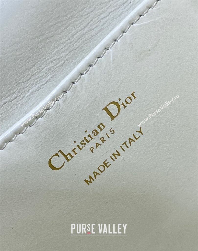 Dior Small Dior Caro Backpack Bag in Macrocannage Lambskin White 2024 (XXG-241101002)