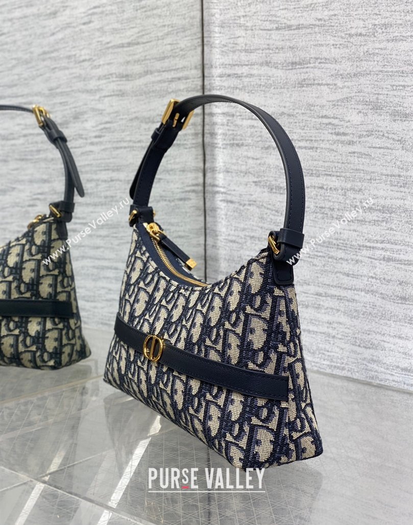 Dior Miss Caro Mini Hobo Shoulder Bag in Blue Oblique Canvas 2024 (XXG-241101078)