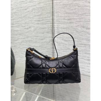 Dior Miss Caro Mini Hobo Shoulder Bag in Macrocannage Lambskin Black 2024 (XXG-241101080)