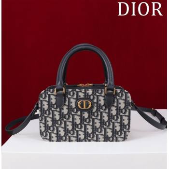 Dior 30 Montaigne Doctor Top Handle Bag in Blue Oblique Canvas 2024 3302 (XXG-241101081)