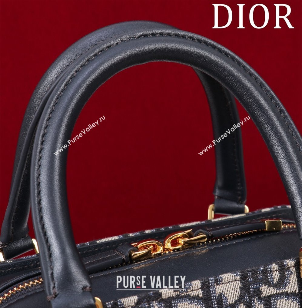 Dior 30 Montaigne Doctor Top Handle Bag in Blue Oblique Canvas 2024 3302 (XXG-241101081)