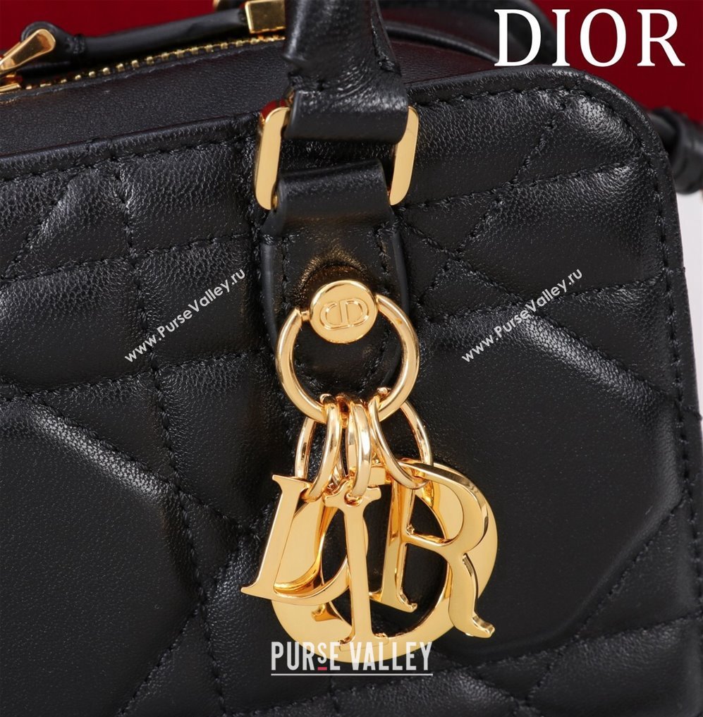 Dior 30 Montaigne Doctor Top Handle Bag in Macrocannage Calfskin Black 2024 3302 (XXG-241101082)