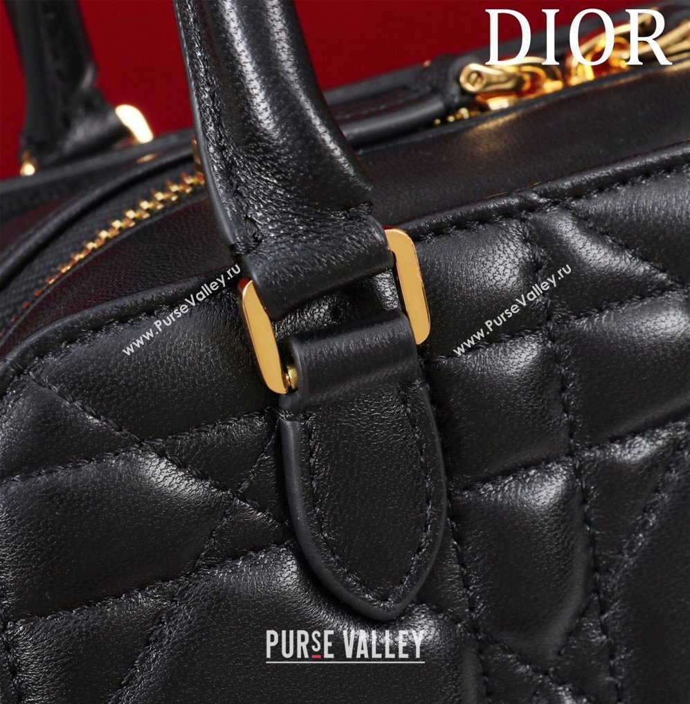 Dior 30 Montaigne Doctor Top Handle Bag in Macrocannage Calfskin Black 2024 3302 (XXG-241101082)