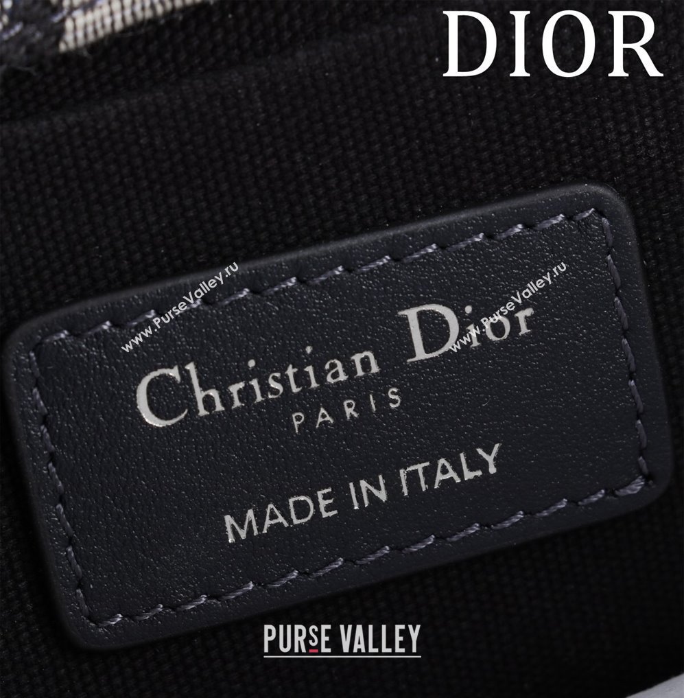 Dior 30 Montaigne East-West Bag with Chain in Blue Dior Oblique Jacquard and Smooth Calfskin Black/Silver 2024 (XXG-241101084)