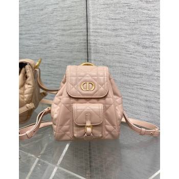 Dior Small Dior Caro Backpack Bag in Macrocannage Lambskin Nude Pink 2024 (XXG-241101004)