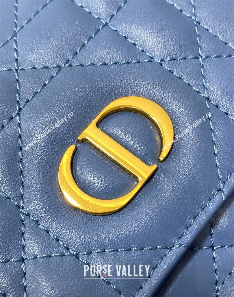 Dior Medium Dior Caro Backpack Bag in Macrocannage Lambskin Blue 2024 (XXG-241101011)