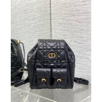 Dior Medium Dior Caro Backpack Bag in Macrocannage Lambskin Black 2024 (XXG-241101012)