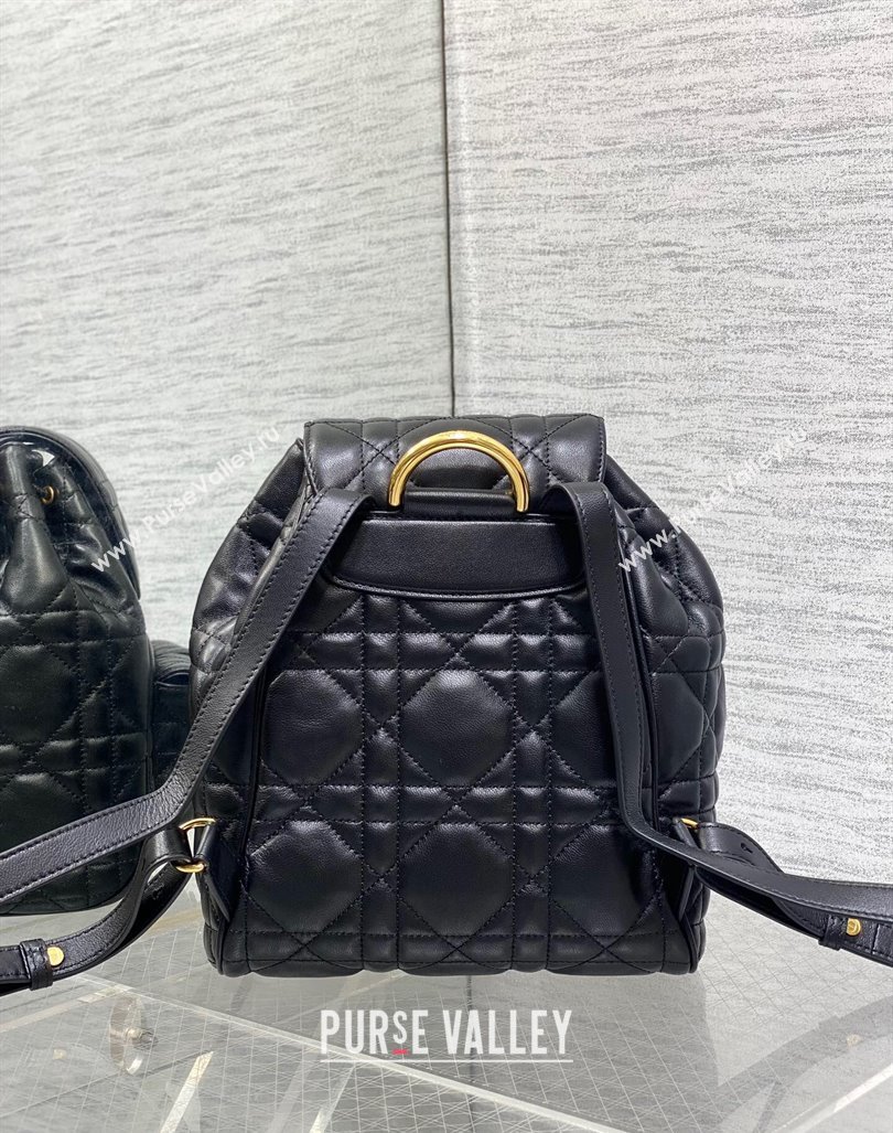 Dior Medium Dior Caro Backpack Bag in Macrocannage Lambskin Black 2024 (XXG-241101012)