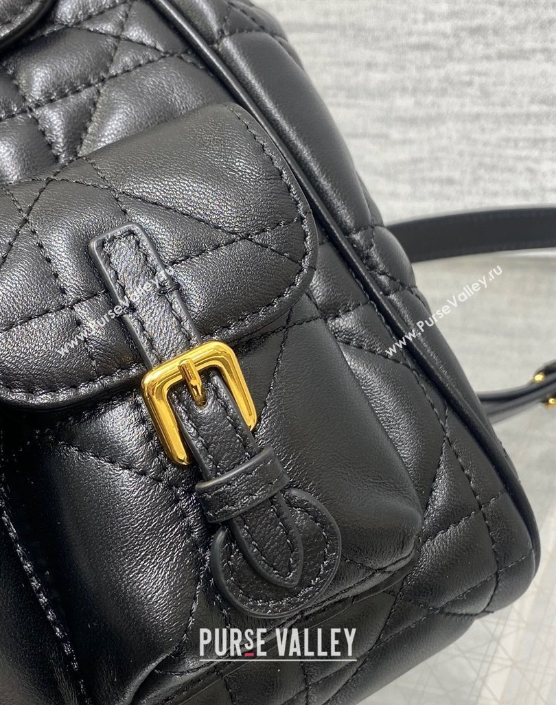 Dior Medium Dior Caro Backpack Bag in Macrocannage Lambskin Black 2024 (XXG-241101012)