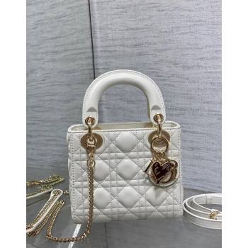 Dior Dioramour Mini Lady Dior Bag in Cannage Lambskin with Heart Charm 2024 (XXG-241101097)