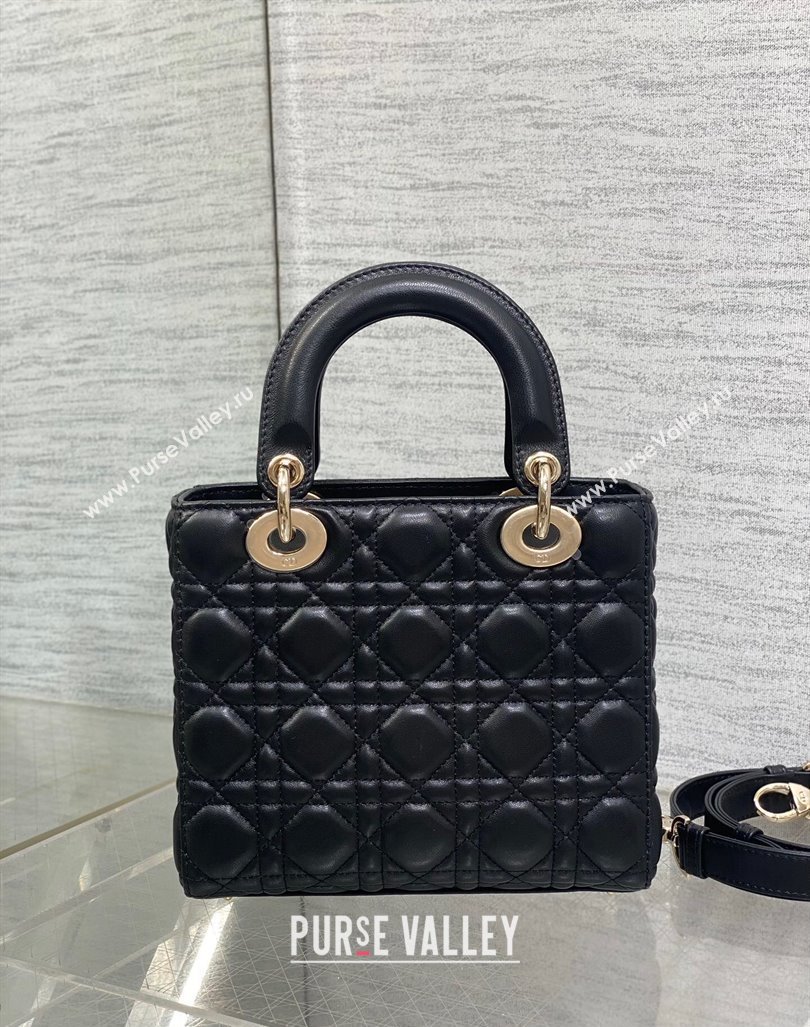 Dior Dioramour Small Lady Dior Bag in Black Cannage Lambskin with Heart Charm 2024 (XXG-241101095)