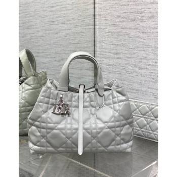 Dior Medium Toujours Tote bag in Macrocannage Calfskin Cloud Grey 2024 (XXG-241101099)