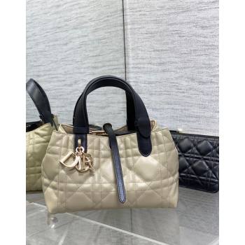 Dior Small Toujours Tote bag in Macrocannage Calfskin Beige/Black 2024 (XXG-241101105)