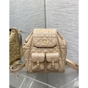 Dior Medium Dior Caro Backpack Bag in Macrocannage Lambskin Beige2 2024 (XXG-241101009)