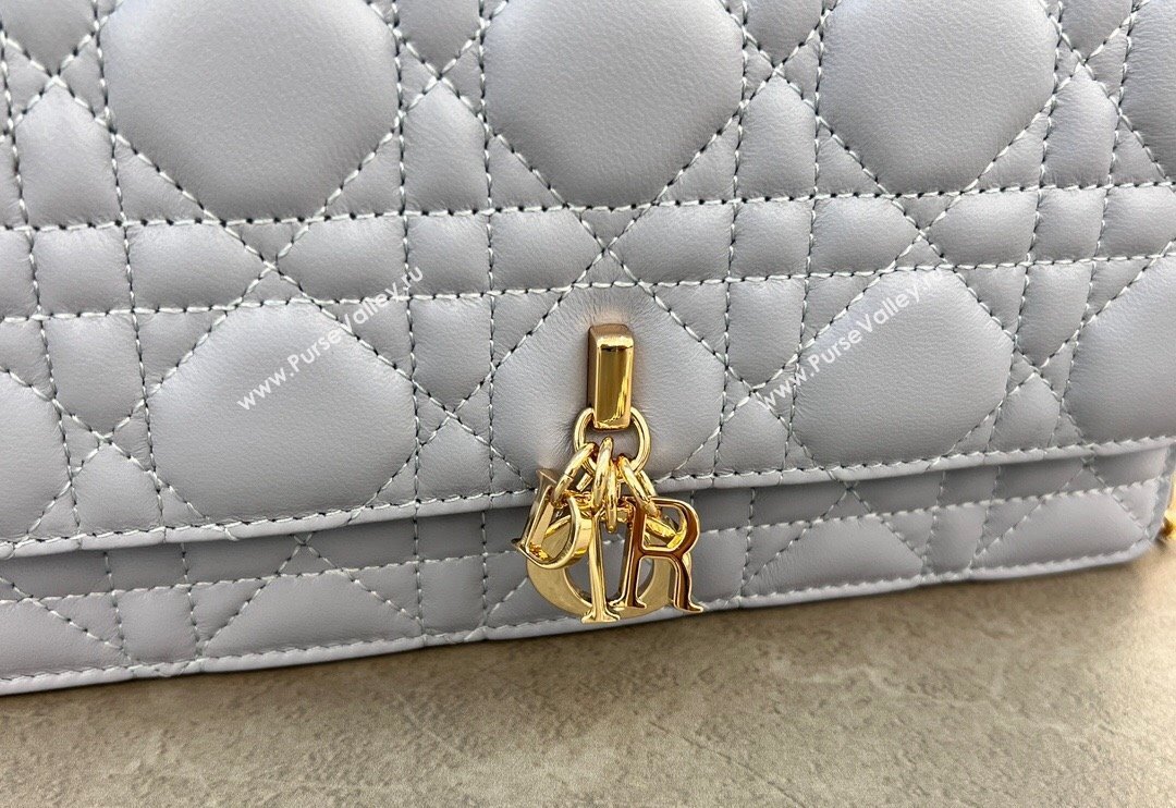 Dior My Dior Mini Bag in Cannage Lambskin with Pearl 0980 Light Blue (BF-241031058)