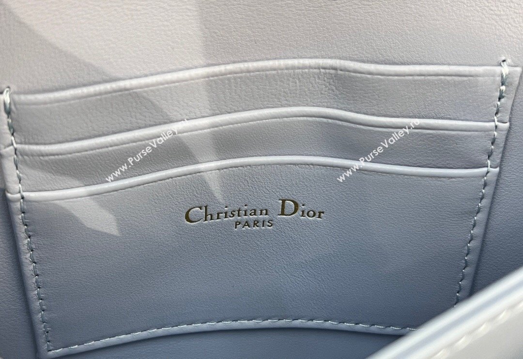 Dior My Dior Mini Bag in Cannage Lambskin with Pearl 0980 Light Blue (BF-241031058)