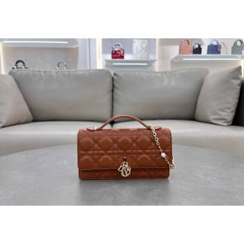 Dior My Dior Mini Bag in Cannage Lambskin with Pearl 0980 Bronze Brown (BF-241031059)