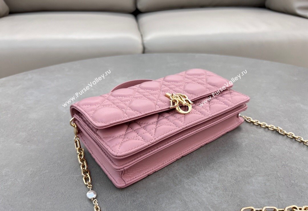 Dior My Dior Mini Bag in Cannage Lambskin with Pearl 0980 Aged Pink (BF-241031060)