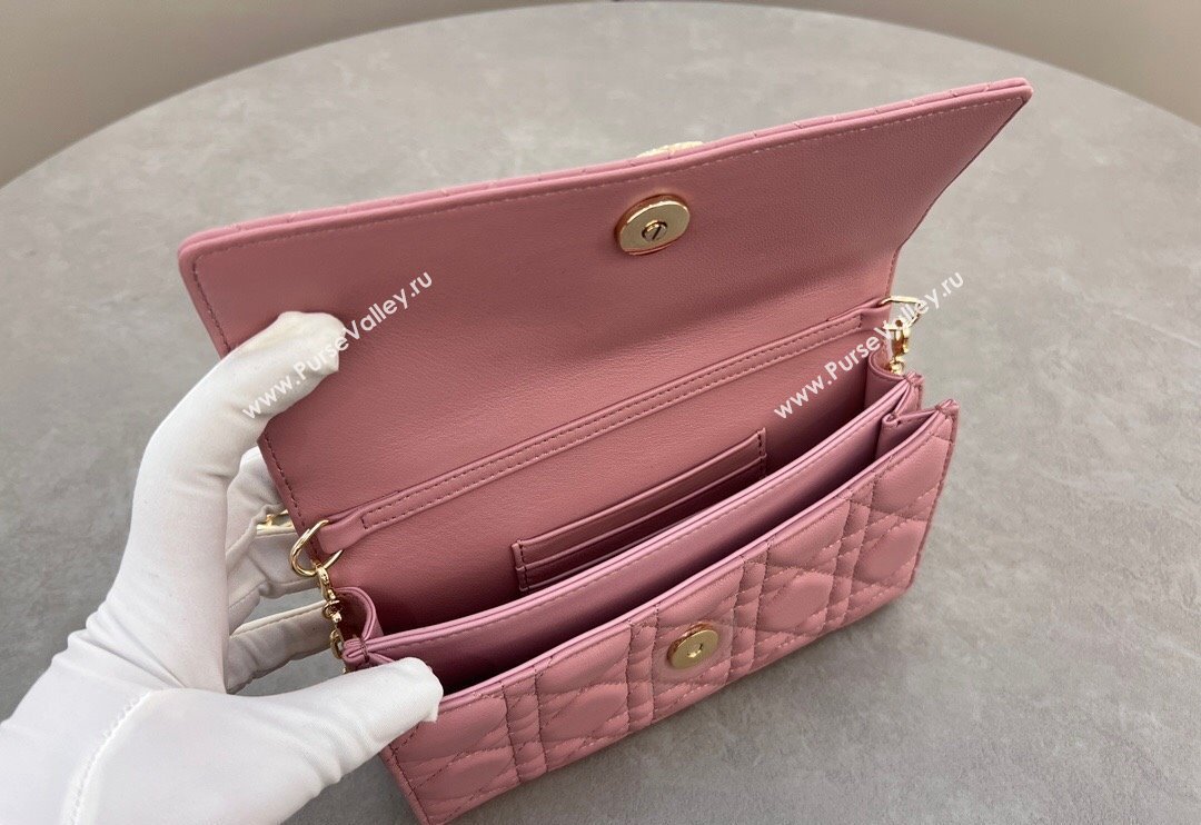 Dior My Dior Mini Bag in Cannage Lambskin with Pearl 0980 Aged Pink (BF-241031060)