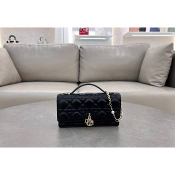 Dior My Dior Mini Bag in Cannage Lambskin with Pearl 0980 Black (BF-241031061)