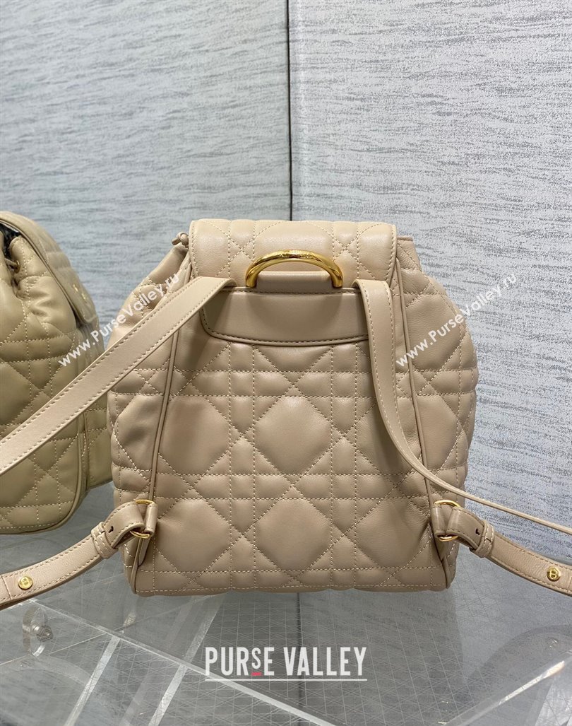 Dior Medium Dior Caro Backpack Bag in Macrocannage Lambskin Beige2 2024 (XXG-241101009)