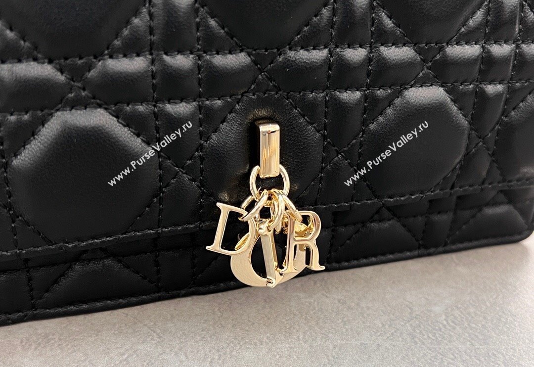 Dior My Dior Mini Bag in Cannage Lambskin with Pearl 0980 Black (BF-241031061)