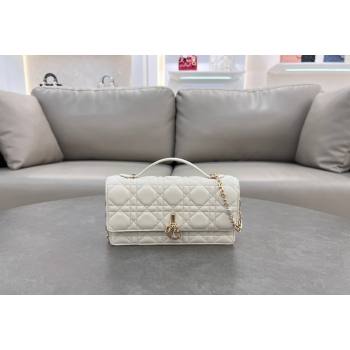 Dior My Dior Mini Bag in Cannage Lambskin with Pearl 0980 White (BF-241031062)