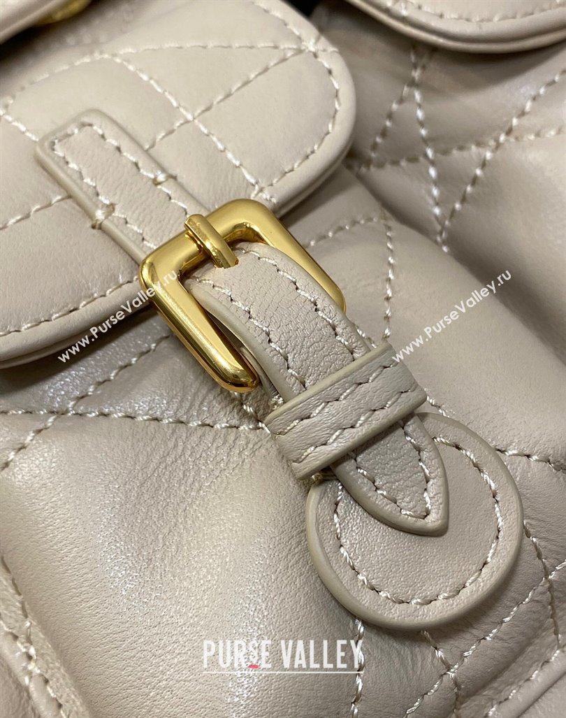 Dior Medium Dior Caro Backpack Bag in Macrocannage Lambskin Beige2 2024 (XXG-241101009)