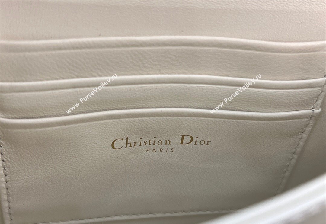 Dior My Dior Mini Bag in Cannage Lambskin with Pearl 0980 White (BF-241031062)