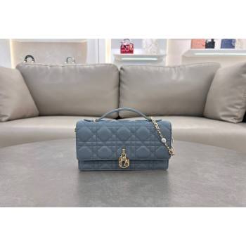 Dior My Dior Mini Bag in Cannage Lambskin with Pearl 0980 Dusty Blue (BF-241031064)