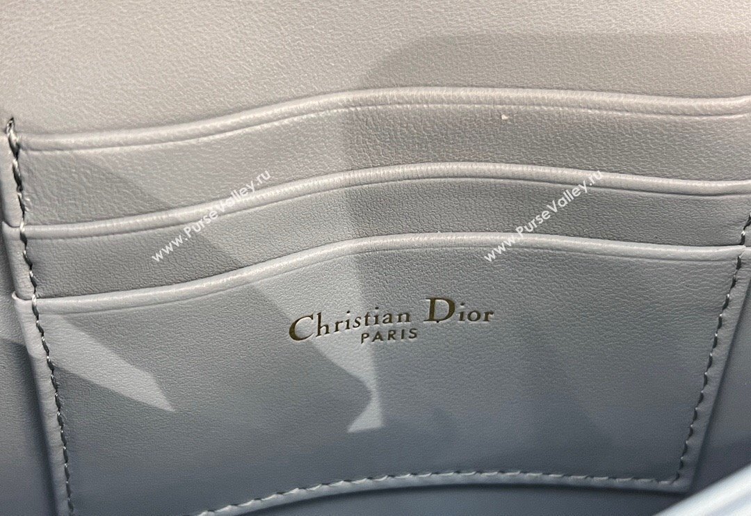 Dior My Dior Mini Bag in Cannage Lambskin with Pearl 0980 Dusty Blue (BF-241031064)