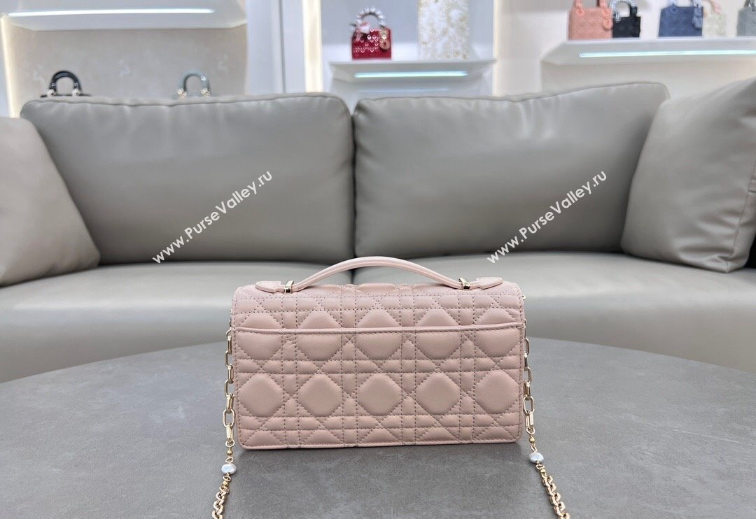 Dior My Dior Mini Bag in Cannage Lambskin with Pearl 0980 Blush Pink (BF-241031065)