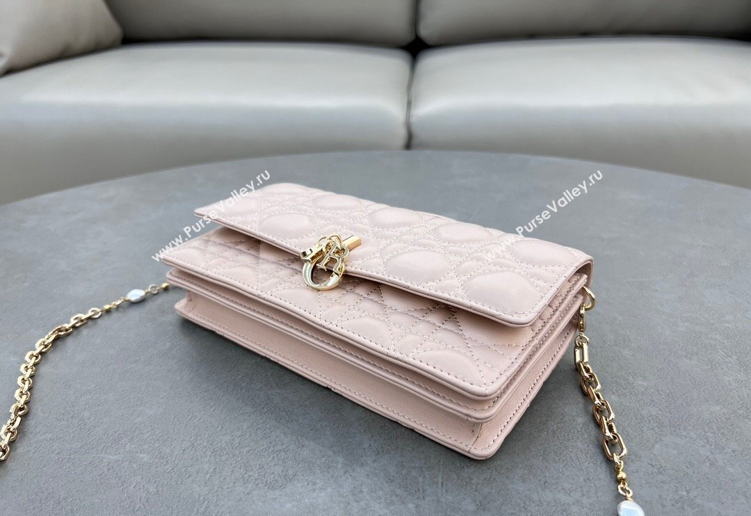 Dior My Dior Mini Bag in Cannage Lambskin with Pearl 0980 Blush Pink (BF-241031065)