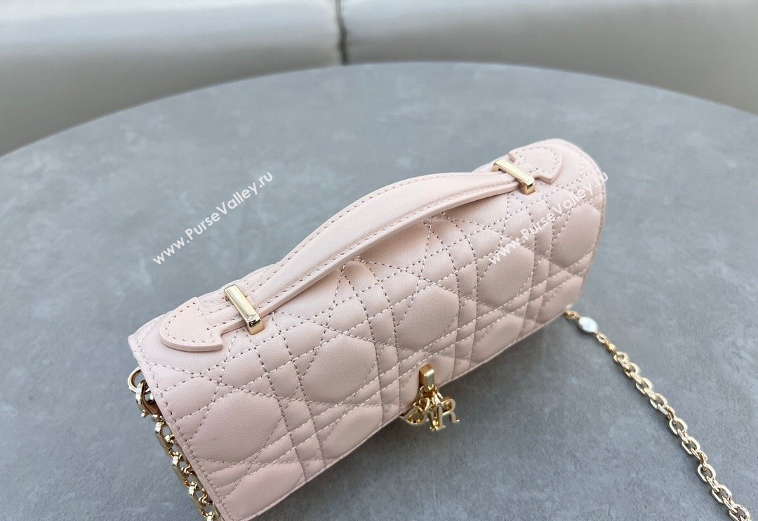 Dior My Dior Mini Bag in Cannage Lambskin with Pearl 0980 Blush Pink (BF-241031065)