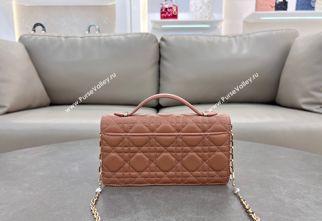 Dior My Dior Mini Bag in Cannage Lambskin with Pearl 0980 Rose Beige (BF-241031066)