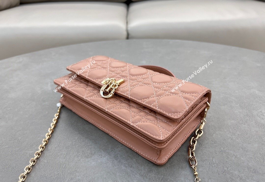 Dior My Dior Mini Bag in Cannage Lambskin with Pearl 0980 Rose Beige (BF-241031066)