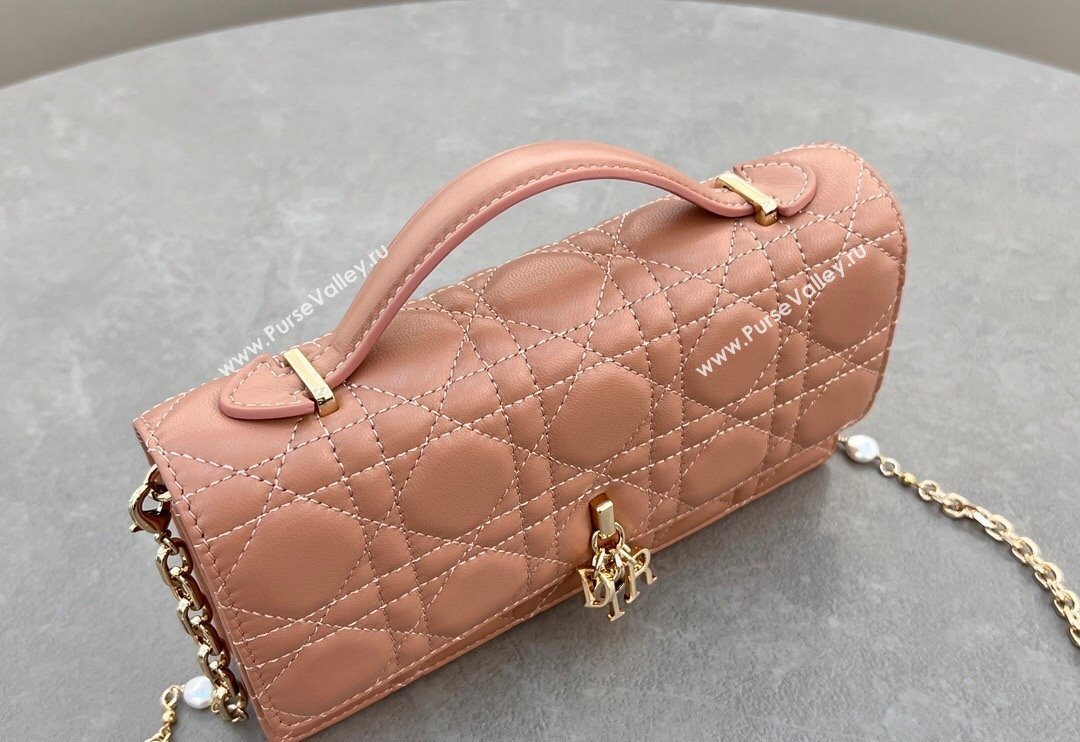 Dior My Dior Mini Bag in Cannage Lambskin with Pearl 0980 Rose Beige (BF-241031066)