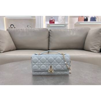 Dior My Dior Mini Bag in Cannage Lambskin with Pearl 0980 Lake Blue 2024 (BF-241031067)