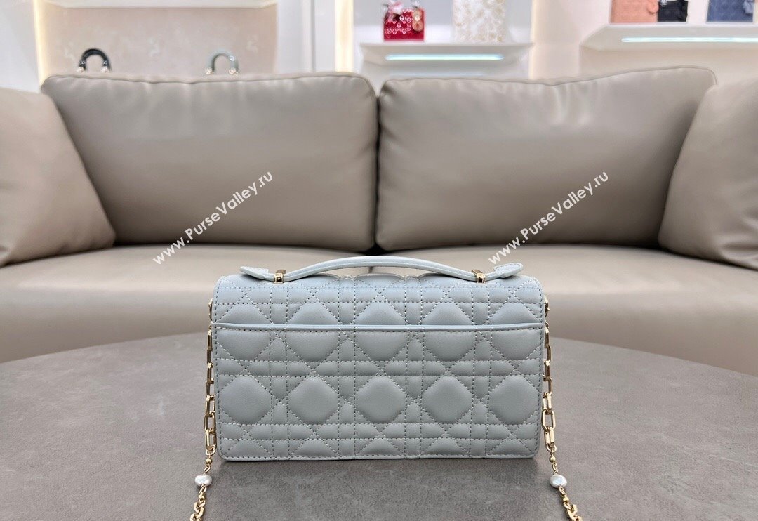 Dior My Dior Mini Bag in Cannage Lambskin with Pearl 0980 Lake Blue 2024 (BF-241031067)