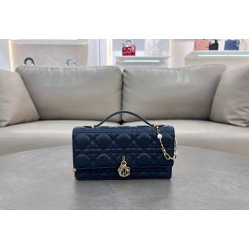 Dior My Dior Mini Bag in Cannage Lambskin with Pearl 0980 Royal Blue (BF-241031068)