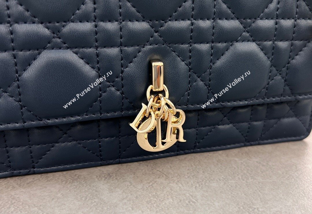 Dior My Dior Mini Bag in Cannage Lambskin with Pearl 0980 Royal Blue (BF-241031068)