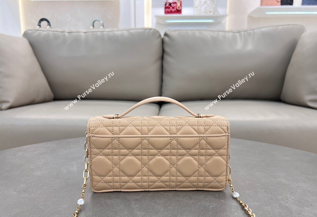 Dior My Dior Mini Bag in Cannage Lambskin with Pearl 0980 Light Beige (BF-241031069)