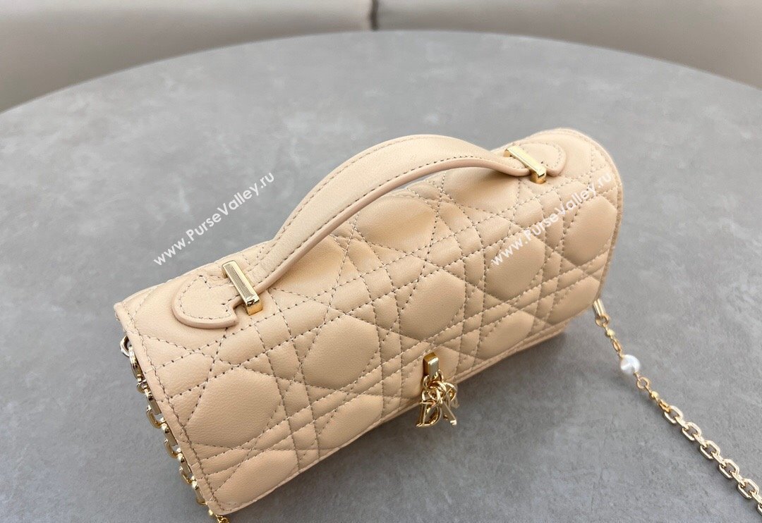 Dior My Dior Mini Bag in Cannage Lambskin with Pearl 0980 Light Beige (BF-241031069)