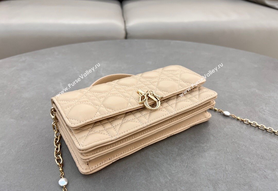 Dior My Dior Mini Bag in Cannage Lambskin with Pearl 0980 Light Beige (BF-241031069)