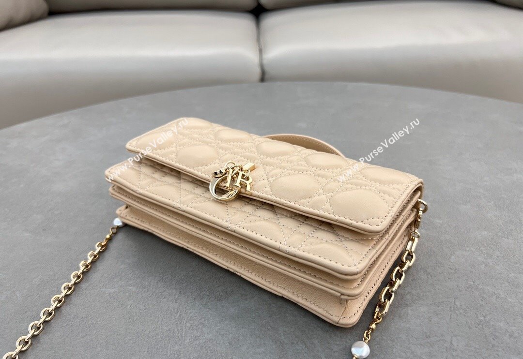 Dior My Dior Mini Bag in Cannage Lambskin with Pearl 0980 Light Beige (BF-241031069)